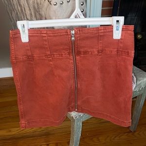 Free People mini zip up skirt